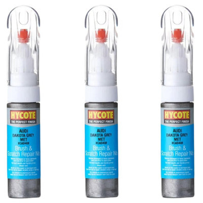 Hycote Colour Touch Up Brush Paint XCAD408 Audi Dakota Grey 12.5mL Repair x3 DIY at B&Q