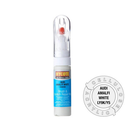Hycote Colour Touch Up Brush Paint XCAD409 Audi Amalfi White 12.5ml