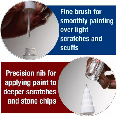 Hycote Colour Touch Up Brush Paint XCAD409 Audi Amalfi White 12.5ml - 5