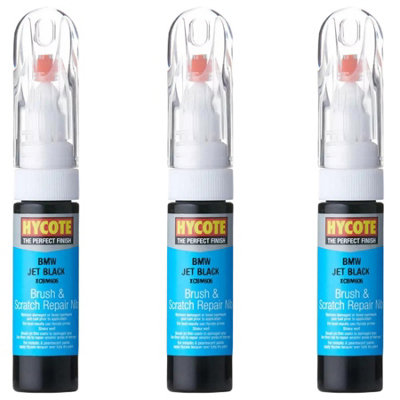 Hycote Colour Touch Up Brush Paint XCBM606 BMW Jet Black 12.5ml x3