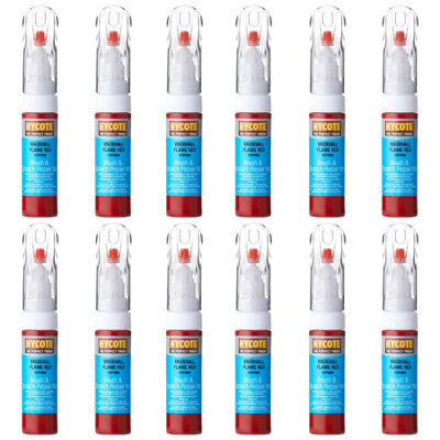 Hycote Colour Touch Up Brush Paint XCVX092 Vauxhall Flame Red 12.5mL Repair x12
