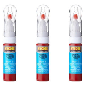 Hycote Colour Touch Up Brush Paint XCVX092 Vauxhall Flame Red 12.5mL Repair x3