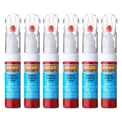 Hycote Colour Touch Up Brush Paint XCVX092 Vauxhall Flame Red 12.5mL Repair x6