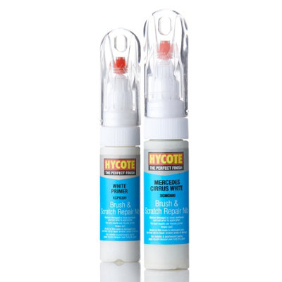 Hycote Paint Pen Brush Mercedes Cirrus White 12.5ml + White Primer 12 ...