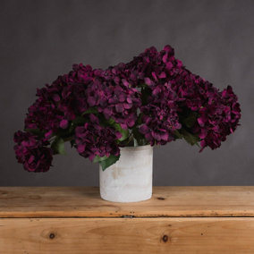 Hydrangea Bouquet Artificial Flower - Fabric/Plastic - L34 x W34 x H54 cm - Purple