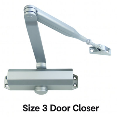 Union Ce3F Fixed Size 3 Rack & Pinion Door Closer Silver - Groceries