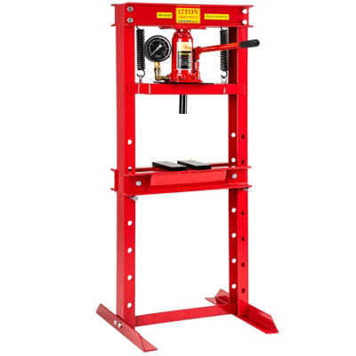 Hydraulic Press - with 12 tons of pressing force, steel - red Price Comparisons | Compare The Build