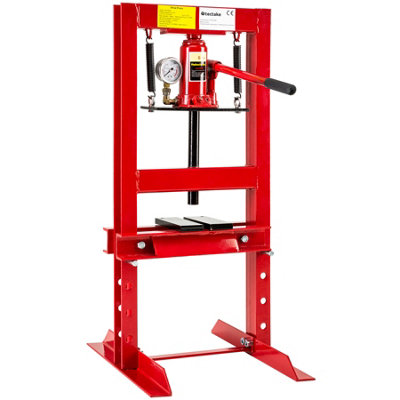 Hydraulic Press - with 6 tons of pressing force, steel - red