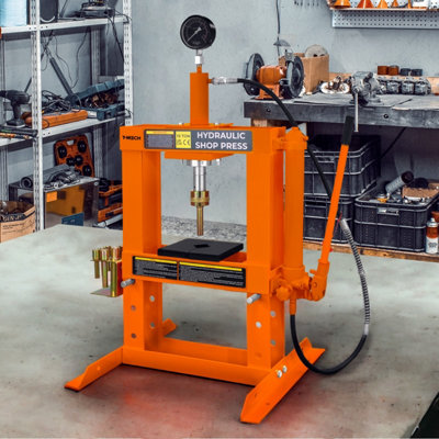 Hydraulic Shop Press 10 Ton Tonne Bench Mount Pressure Gauge Workshop Garage - 6