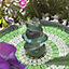 Hydria Cordless Water Feature Fountain Kit + Accessories (Sea Glass Pebbles & Jade Mosaic) Turn Any Pot Into A Water Feature