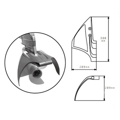 Hydrofoil Stabilizer Fins X-Wing design for Outboard Engines, 40HP to ...