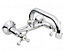 Hydroland Chromed Brass Wall Mounted Mixer Faucet 20cm C-type Spout Tap with Retro Heads