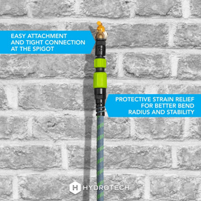 Hydrotech Premium Burst Proof Expandable Garden Hose - 15m / 50ft - Flexible Durable & Lightweight - Green - 6