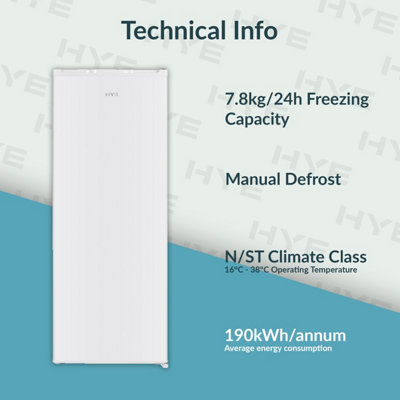 HYE 168 Litre 55cm Freezer - Static - White - RF01SDFR168W01