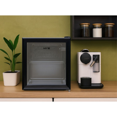 HYE 46 Litre Mini Fridge Table Top Quiet Drinks Fridge - Black