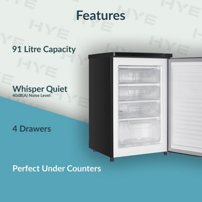HYE 91L 55cm Under Counter Freezer - Black - RF01UCFR91B01