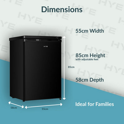 HYE 91L 55cm Under Counter Freezer - Black - RF01UCFR91B01