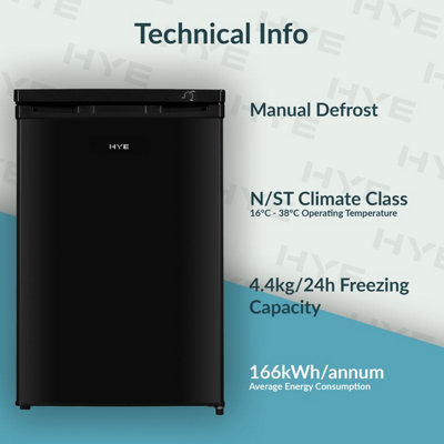 HYE 91L 55cm Under Counter Freezer - Black - RF01UCFR91B01