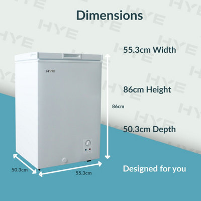 HYE 96 Litre Freestanding Chest Freezer 60cm - White - RF01CF96W24