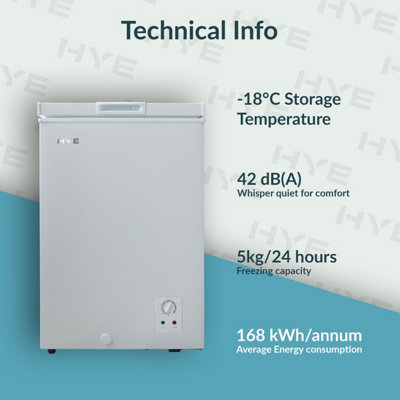 HYE 96 Litre Freestanding Chest Freezer 60cm - White - RF01CF96W24