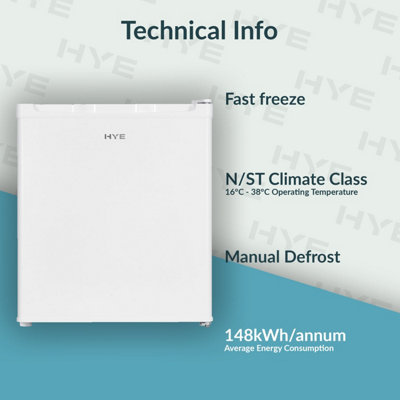 HYE Small Mini Freezer Table Top, 34L, White - RF01MBFR34W01