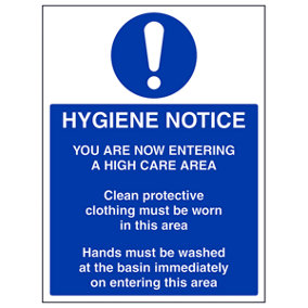 Hygiene Notice Mandatory Catering Sign - Rigid Plastic 200x300mm (x3)