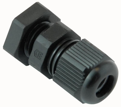 HYLEC - Nylon IP68-Rated Waterproof Cable Gland M12 6mm Black