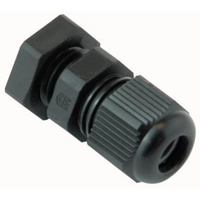 HYLEC - Nylon IP68-Rated Waterproof Cable Gland M12 6mm Black