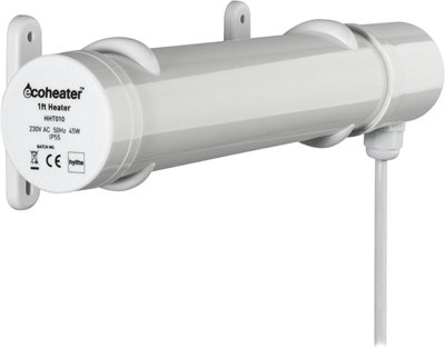 Hylite HHT010 45W 1ft Low Energy Tubular Heater Small Eco Tube IP55 with 1m Cable and 3 Pin Plug - White Price Comparisons | Compare The Build