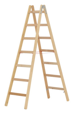 Hymer 7141 Timber Double Sided Step Ladder - 2 x 7 Tread