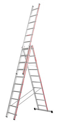 Hymer Aluminium Combination Ladder - 3x10 Rung - Made in Germany