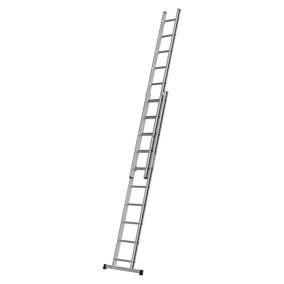 Hymer Black Line Square Rung Double Extension Ladder - 2x10 Rung (4.83m)