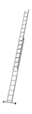 Hymer Black Line Square Rung Double Extension Ladder - 2x14 Rung (7.07m)