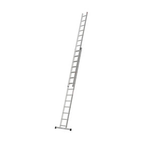 Hymer Black Line Square Rung Double Extension Ladder - 2x14 Rung (7.07m)