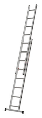 Hymer Black Line Square Rung Double Extension Ladder - 2x8 Rung (3.99m)