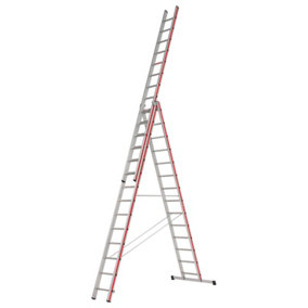 Hymer Red Line Combination Ladder - 3x14 Rung (9.72m)