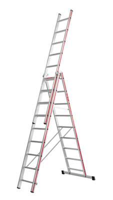 Hymer Red Line Combination Ladder - 3x9 Rung (6.55m)