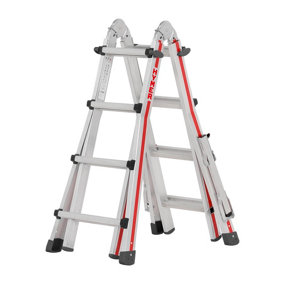 Hymer Red Line Telescopic Combination Ladder with Deployable Stabiliser Legs - 4x4 Rung (4.02m)