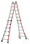 Hymer Red Line Telescopic Combination Ladder with Deployable Stabiliser Legs - 4x6 Rung (6.26m)