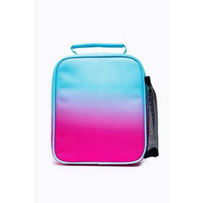 Hype pink and shop pastel blue lunch bag