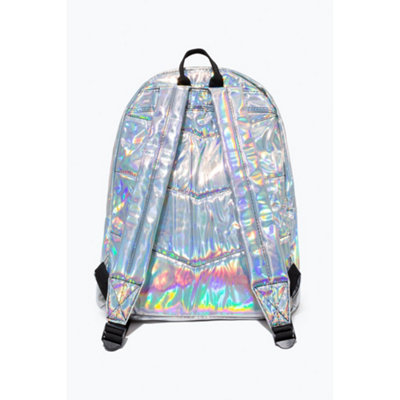  Hype Holographic Backpack (One Size) (Dark Pink/Silver)