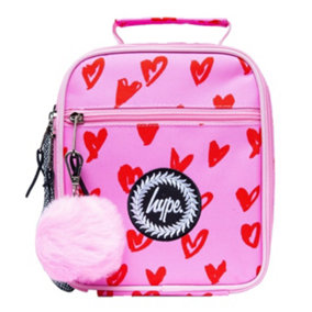 Hype Scribble Heart Lunch Bag Pink/Red (One Size)