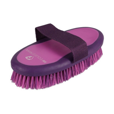 HySHINE Pro Groom Sponge Horse Body Brush Purple/Pink (20cm x 9.5cm ...