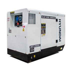 Hyundai 10kW 12.5kVA Diesel Standby Generator 230v Single Phase Output 3000rpm Quiet Silenced Canopy DHY12500SE
