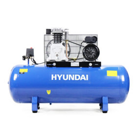Hyundai 150 Litre Air Compressor, 14CFM/145psi, Twin Cylinder, Belt Drive 3hp HY3150S