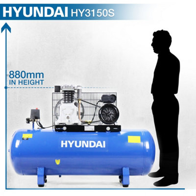Hyundai 100 Litre Air Compressor, 14CFM/145psi | HY3100P - BATA Ltd