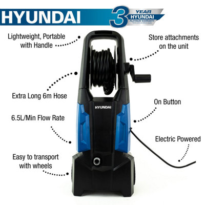 Hyundai 1900W 2100psi 145bar Electric Pressure Washer With 6.5L/Min Flow Rate HYW1900E - 3