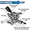 Hyundai 2000W Electric Mitre Saw / Chop Saw with 255mm Blade, 230V HYMS2000E