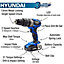 Hyundai 20V MAX Li-Ion Cordless Drill Driver with 13-Piece Drill Accessory Kit HY2176