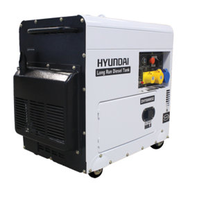 Hyundai 5.8kW 7.5kVA Silenced Diesel Generator 3000rpm Long Running Standby 230v Single Phase Output DHY8000SELR